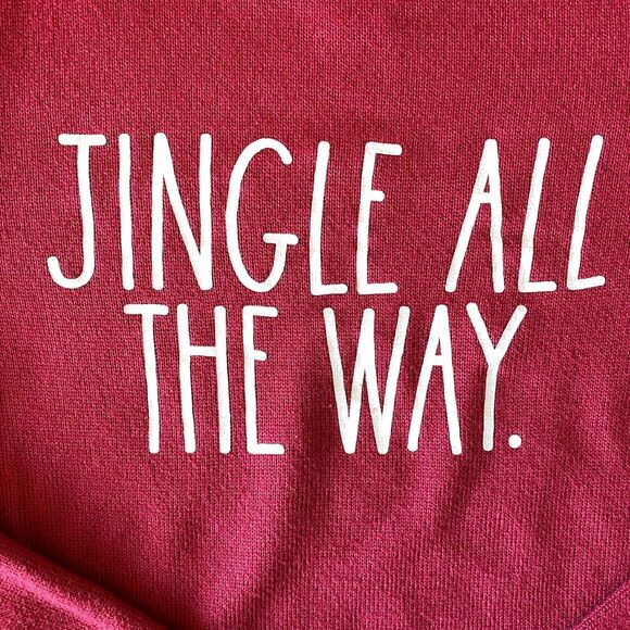Rae Dunn Jingle All the Way Kids Size 8 Red Long Sleeve Tee Christmas Holiday - Picture 2 of 6